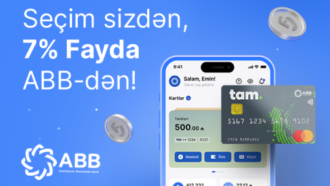 ABB kartla ödənişlərdə 7% əlavə Fayda!