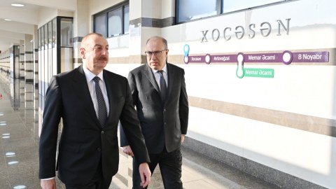 Prezident “Xocəsən” stansiyasının açılışında - YENİLƏNİB 