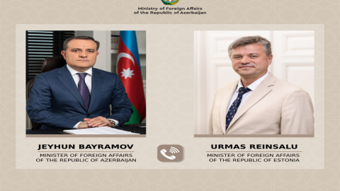 Ceyhun Bayramov estoniyalı həmkarı ilə danışdı