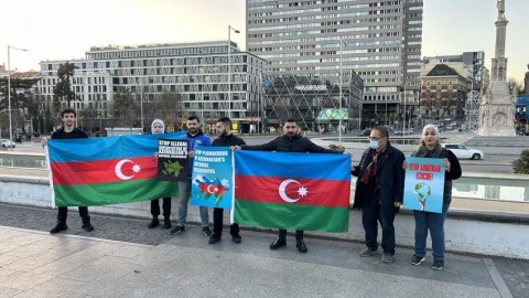 Madriddə ermənilərə ETİRAZ: Buna son qoyun...