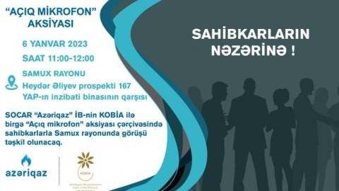 “Azəriqaz” Samuxda sahibkarlarla görüşəcək