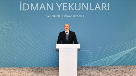 Prezident ötən ilin idman yekunları ilə bağlı mərasimdə - FOTOLAR