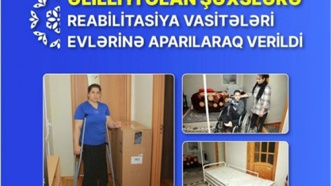 Əlilliyi olan şəxslərə evlərində reabilitasiya vasitələri verildi
