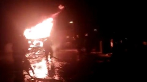 Gədəbəydə yanacaqdaşıyan maşın yandı - VİDEO
