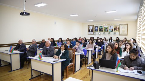 Universitetdə Heydər Əliyevin 100 illiyi qeyd edilib - FOTOLAR