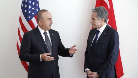 Çavuşoğlu ilə Blinken arasında görüş başlayıb