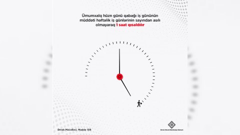 Azərbaycanda iş vaxtı 1 saat qısaldıldı