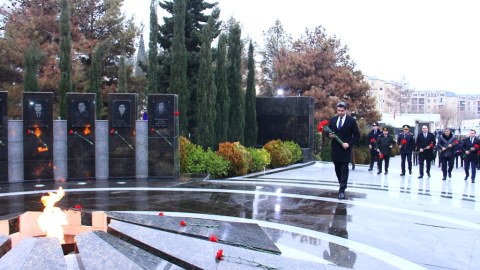 Naftalanda anım tədbiri keçirildi - FOTOLAR