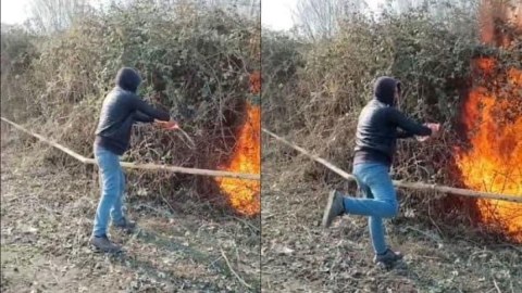 Qaz xətti keçən ərazini yandıran şəxs saxlanıldı