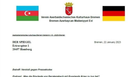 Azərbaycan icması “Der Spiegel” jurnalına etirazını bildirib