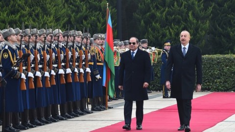 İlham Əliyev Misir Prezidentini qarşıladı - FOTOLAR