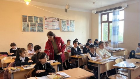Şagirdlərə mina təlimi keçirildi - FOTOLAR