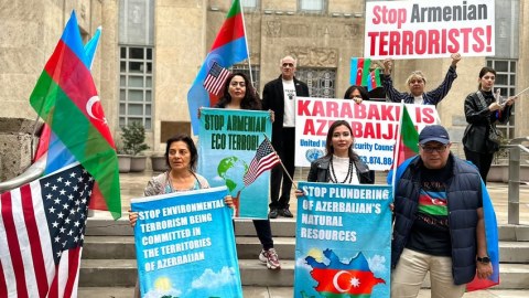 ABŞ-da erməni ekoterroruna qarşı aksiya keçirildi - FOTO