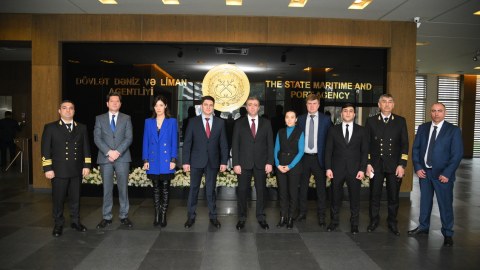 Qazaxıstanın nümayəndə heyəti Liman Agentliyində - FOTOLAR