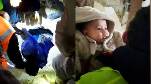 110 saat dağıntı altında qalan ana və körpəsi xilas edildi
