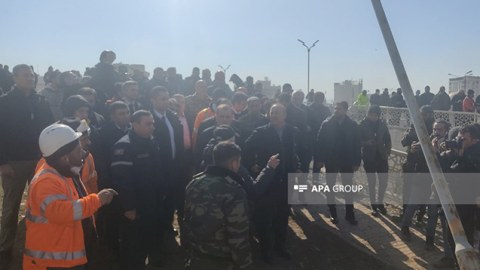 Nazirlər xilasedicilərimizin əməliyyat apardığı ərazidə - FOTO