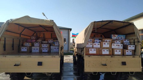 Hərbçilərimiz Türkiyəyə yardım göndərdilər - FOTOLAR