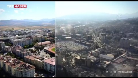 Kahramanmaraş zəlzələdən əvvəl və sonra - VİDEO