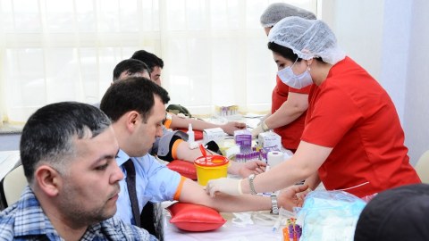 Naftalanda qanvermə aksiyası - FOTO