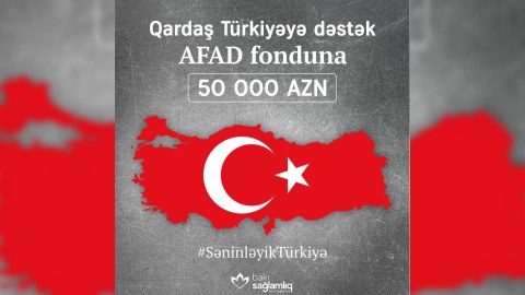 Bakı Sağlamlıq Mərkəzi Türkiyəyə ianə edib