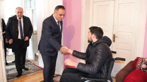 Goranboyda Vətən Müharibəsi qazisi ziyarət olunub