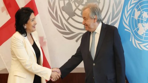 Gürcüstan Prezidenti Quterreşlə görüşüb