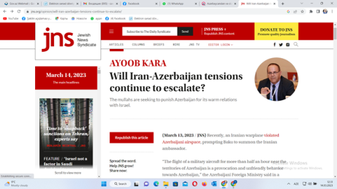 İsrailli sabiq nazir İran-Azərbaycan münasibətlərini şərh etdi