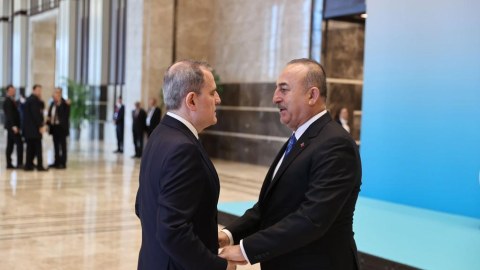 Ceyhun Bayramov Çavuşoğlu ilə görüşdü - FOTO