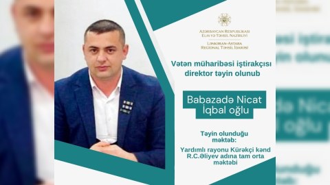 Vətən müharibəsi iştirakçıları məktəbə direktor və direktor müavini təyin olundular