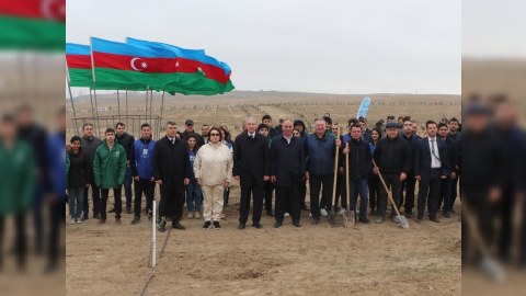 Heydər Əliyevin 100 illik yubileyi ilə əlaqədar növbəti ağacəkmə tədbiri - FOTOLAR