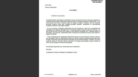 İsveçrədəki soydaşlarımız erməni təxribatını pislədi