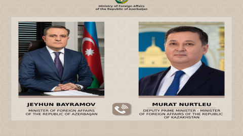 Ceyhun Bayramov qazaxıstanlı həmkarı ilə danışıqlar apardı