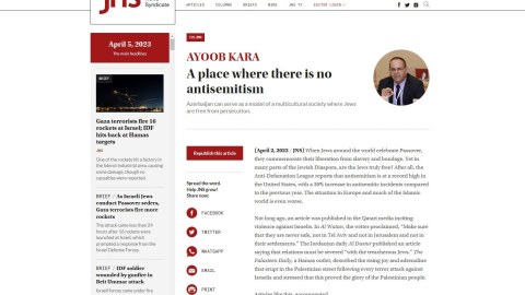 Azərbaycan anti-semitizmin olmadığı yeganə ölkədir - İsrailli sabiq nazir 