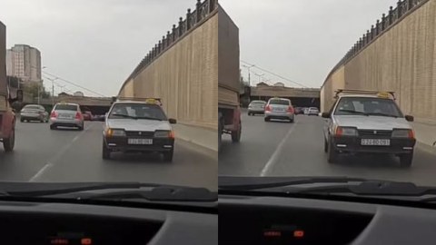 Daha bir sürücü maşını geriyə sürdü - VİDEO