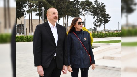 Prezident və birinci xanım Neftçalada - FOTOLAR
