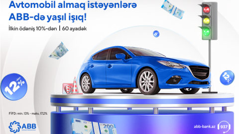 Avtomobil almaq istəyənlər üçün ABB-dən sərfəli kredit!