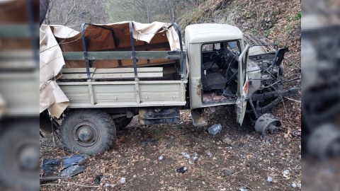 Hərbçilərimizin minaya düşdüyü yerdən FOTOLAR