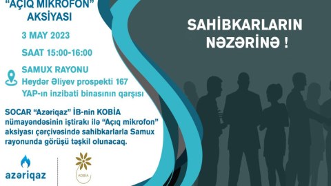 “Azəriqaz” Samuxda sahibkarlarla görüşəcək