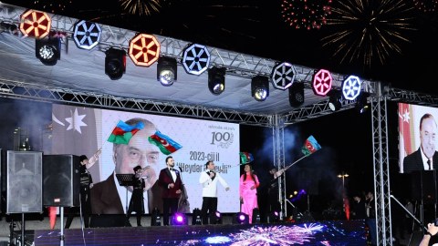 Ulu Öndərin 100 illiyi Naftalanda təntənə ilə qeyd edilib - FOTOLAR