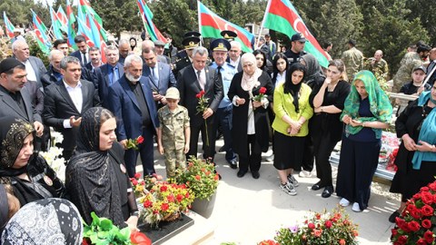 Abşeronda şəhidin anım mərasimi keçirilib - FOTOLAR