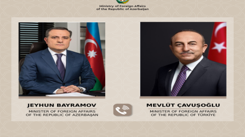 Ceyhun Bayramov Çavuşoğluna təbriklərini çatdırdı