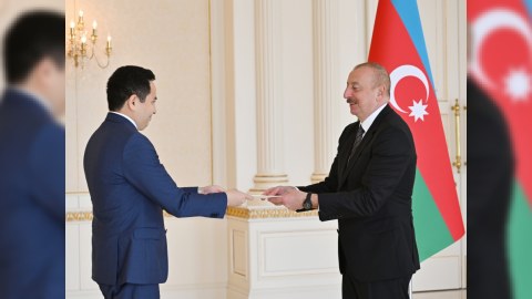 Prezident yeni səfirin etimadnaməsini qəbul etdi - FOTOLAR 