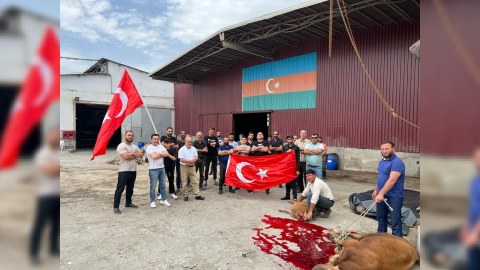 Sərvər Ərdoğanın seçilməsi münasibətilə qurban kəsdi - FOTO