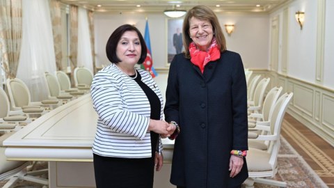 Spiker Britaniyanın ticarət elçisi ilə görüşüb - FOTO