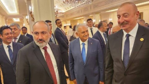İlham Əliyev Paşinyan, Sinan Oğan və Stoltenberqlə birlikdə - FOTOLAR