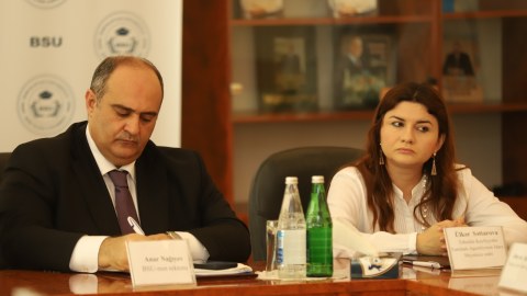 BSU-da üçtərəfli əməkdaşlıq müqaviləsi imzalanıb - FOTOLAR
