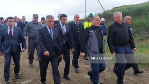 Dövlət Komissiyası Söyüdlüdə süni gölə baxış keçirdi - FOTOLAR
