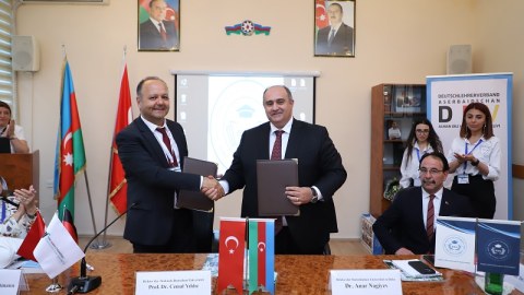 BSU ilə Türkiyə universiteti arasında müqavilə imzalanıb - FOTOLAR