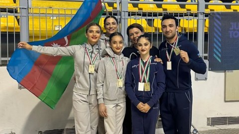 Gimnastlarımız İtaliyada qızıl və gümüş medal qazandılar