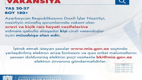 DİN vakansiya elan etdi